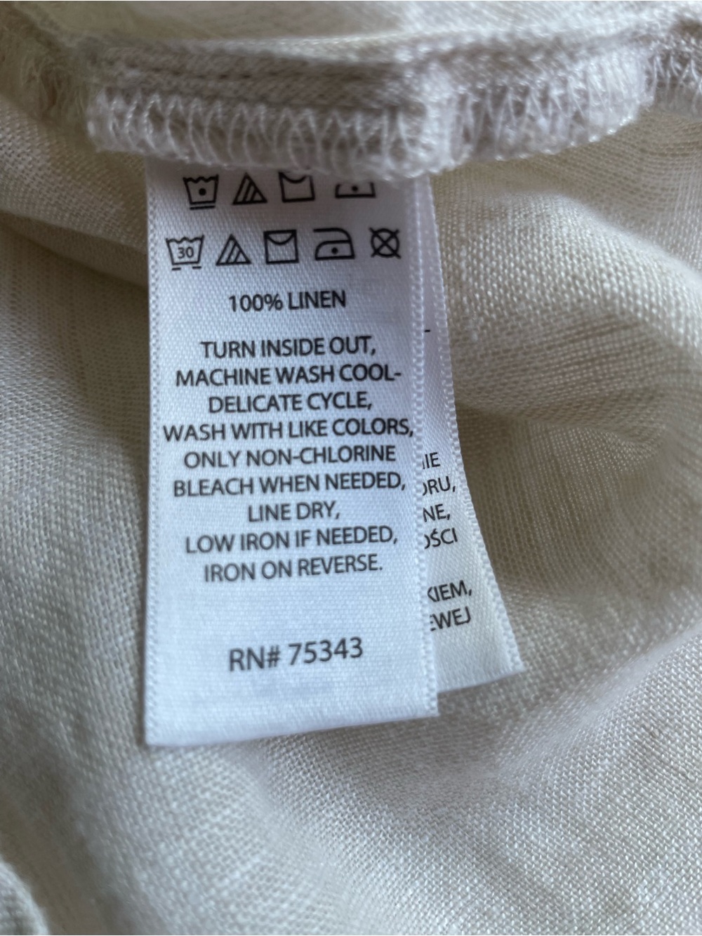 Sigrid Olsen Natural Beige Linen Scoop-Neck Tunic - Picture 4 of 4